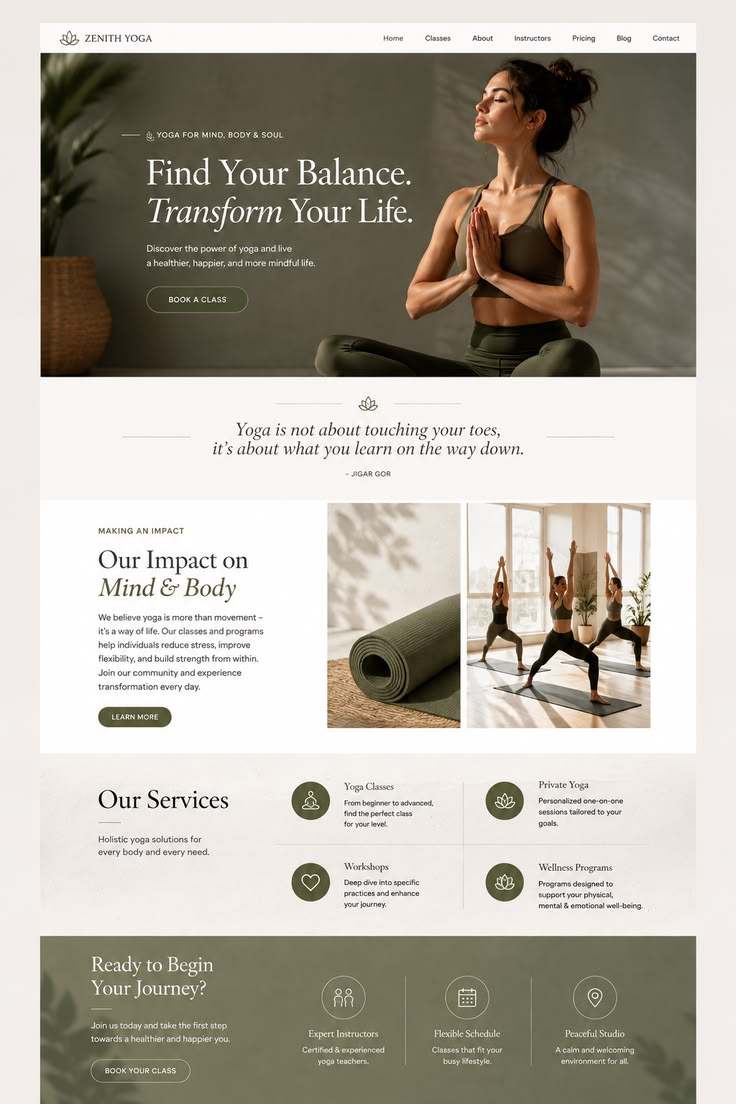 Sample of a yoga-studio website