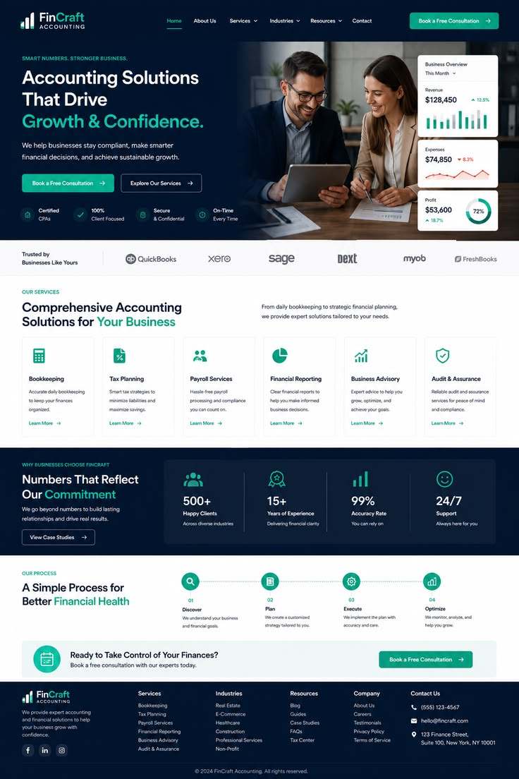 Sample of an accounting website