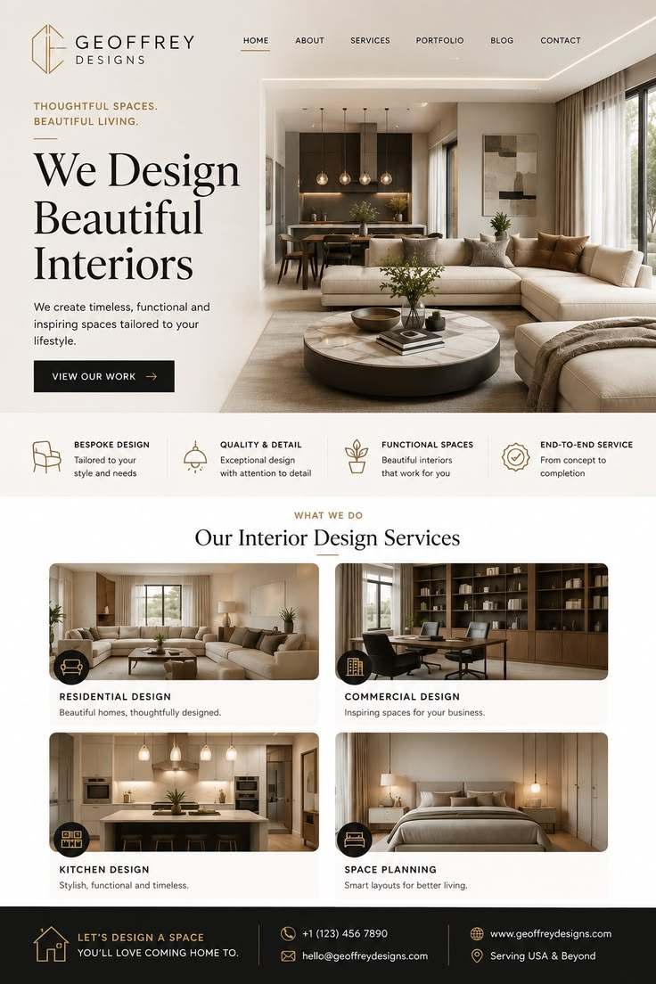 Sample of an interior-design website