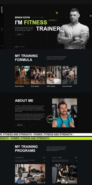Sample of a personal-trainer website