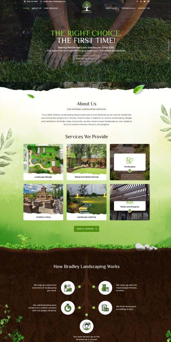 Sample of a landscaping website