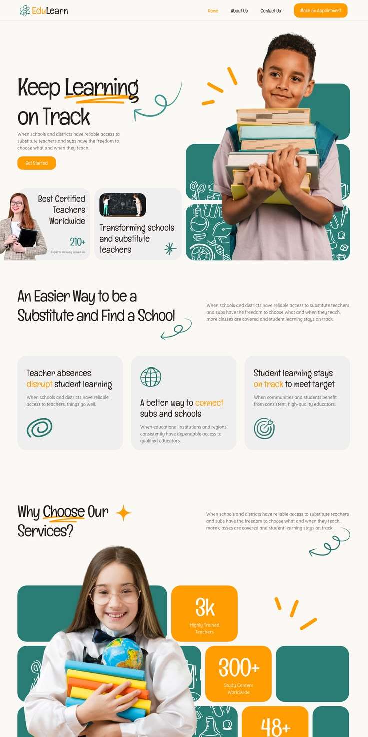 Sample of a tutoring website