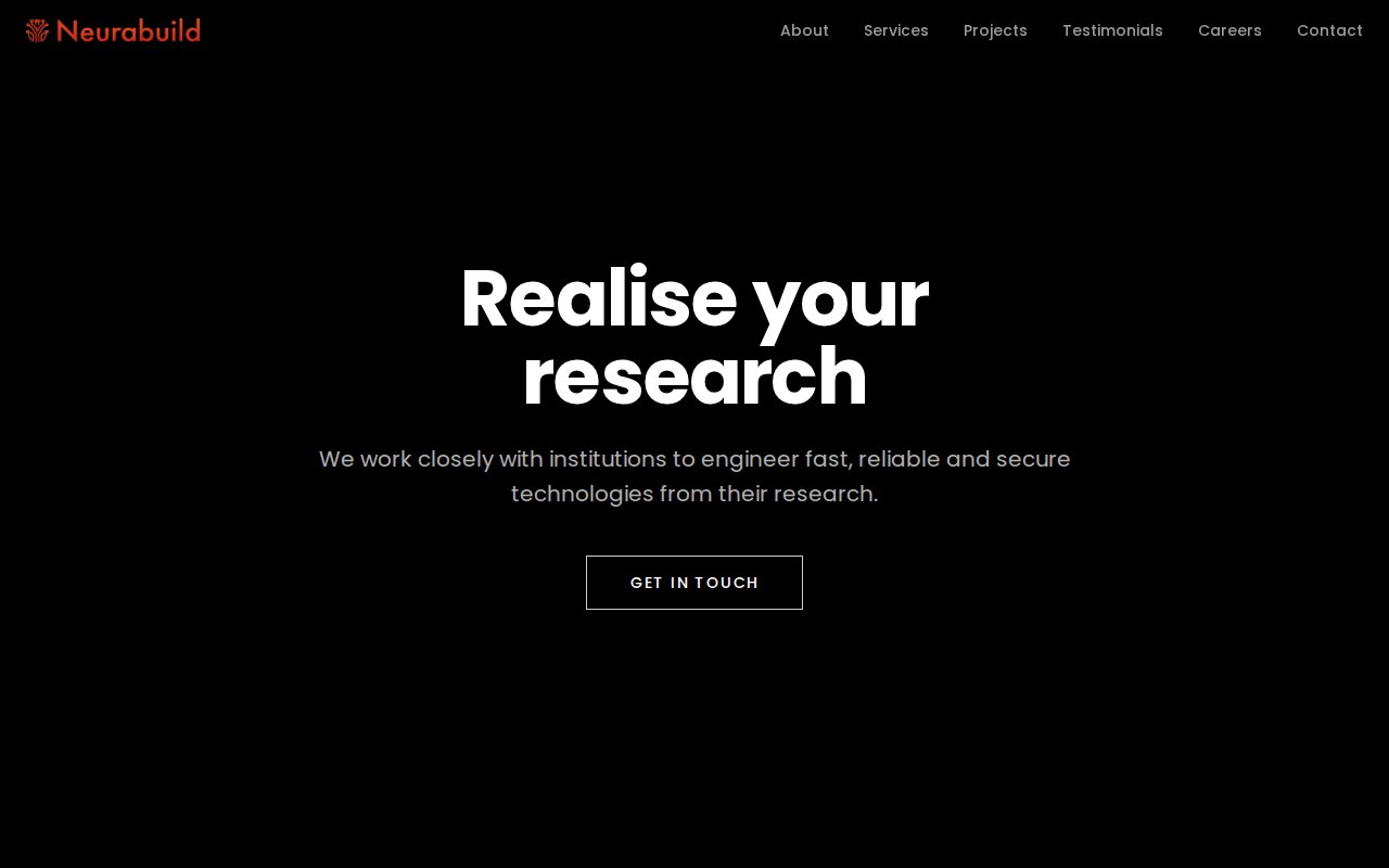 Homepage of the Neurabuild website